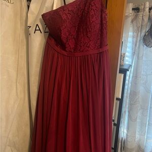 Dark red formal off the shoulder dress sz 16